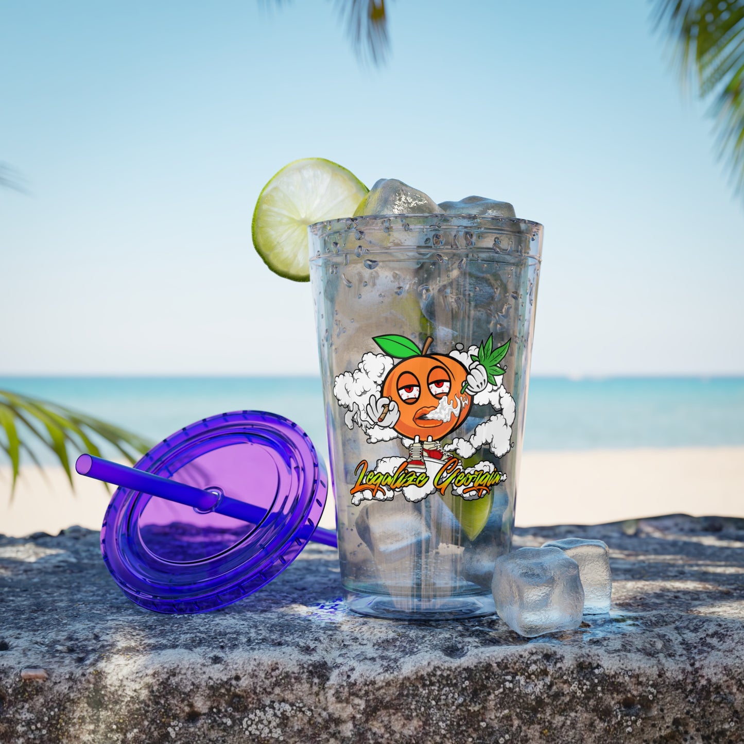 Legalize Georgia Sunsplash Tumbler with Straw, 16oz